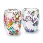 Editha: tazza in vetro doppio da 0,3 litri con fiori secchi veri. Mantiene le bevande calde o fredde grazie alla doppia parete. Varianti assortite, spedite casualmente. Un mix di natura e stile per ogni momento!