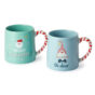 coppia mug sweet christmas da 0.45 l in new bone china. con motivi natalizi.