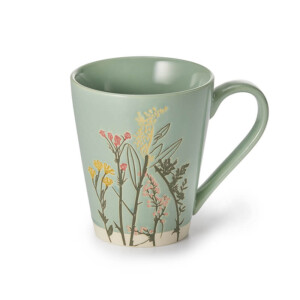 mug hina da 0.3 l. ideale per bere un tè in un momento di completo relax. con il design in rilevo di fiori rende un'atmosfera perfetta